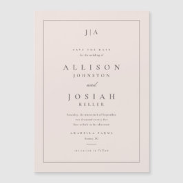 Invitación Magnética Clásico Monograma de Boda Guardar la Fecha