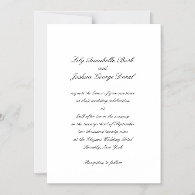 Invitación Magnética Classic Black and White Timeless Wedding (Anverso)
