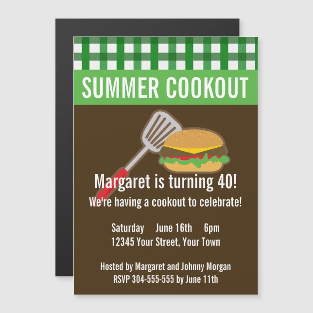 Invitación Magnética Cocina de verano (Anverso/Reverso)