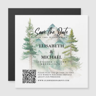 Invitación Magnética Código QR Al Aire Libre Guardar El Boda De Fecha
