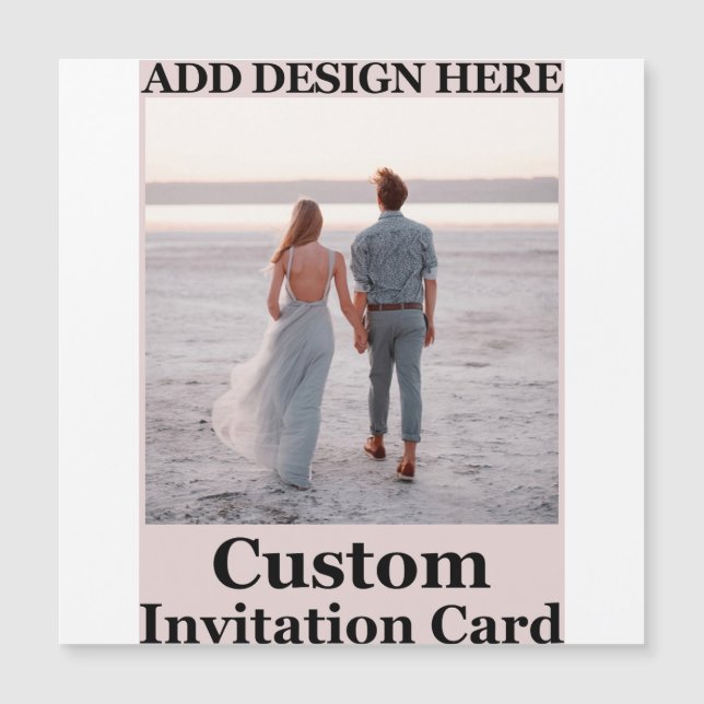 Invitación Magnética Código QR negro elegante y elegante (Anverso)