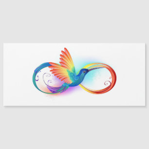 Invitación Magnética Colibrí arcoíris con símbolo de infinito