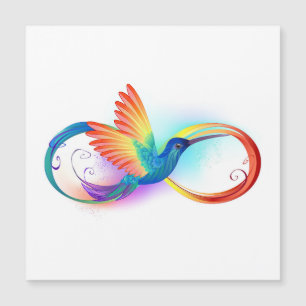 Invitación Magnética Colibrí arcoiris con símbolo Infinity