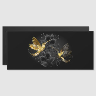 Invitación Magnética Colibrí negro y dorado
