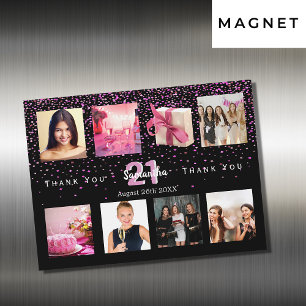 Invitación Magnética Collage de fotos de la fiesta de cumpleaños tarjet