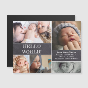 Invitación Magnética collage de fotos de personalizados Hola a todos lo