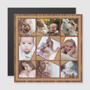 Invitación Magnética Collage de fotos familiar 9 fotos en Instagram de