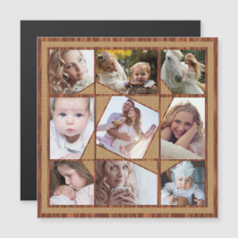 Invitación Magnética Collage de fotos familiar 9 imágenes de Instagram