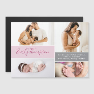 Invitación Magnética Collage de fotos personalizadas con nombre y foto 