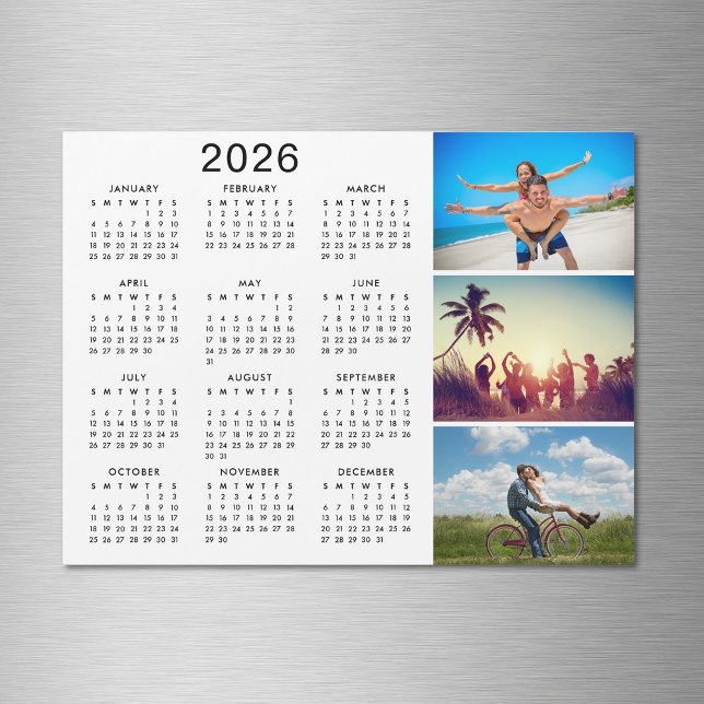Invitación Magnética Collage de fotos personalizado 2026 Calendario Mag (Subido por el creador)