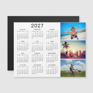 Invitación Magnética Collage de Fotos Personalizado Calendario 2027