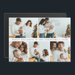 Invitación Magnética Collage de retratos de familias de Navidades moder<br><div class="desc">Comparte tus preciadas fotos de vacaciones con esta simple tarjeta magnética de Navidades minimal moderna con sobres. Con un diseño limpio y moderno, esta tarjeta resalta sus retratos familiares favoritos en un collage elegante, perfecto para difundir alegría por las vacaciones. La función magnética permite a los receptores mostrarla fácilmente, manteniendo...</div>