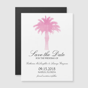 Invitación Magnética Color de agua de árbol de palma sereno  Guardar la