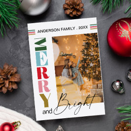 Invitación Magnética Colorido retro - foto de Navidades merry y brillan