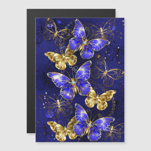 Invitación Magnética Composición con mariposas de zafiro
