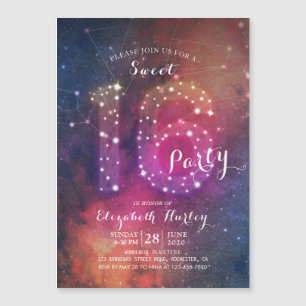 Invitación Magnética Constelación Galaxy Star de la Moda de la Fiesta d