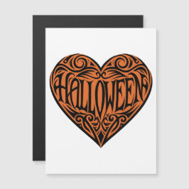 Invitación Magnética Corazón de Halloween, Corazón Negro, Festividad