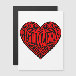 Invitación Magnética Corazón de Halloween, Corazón Negro, Fiesta