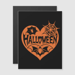 Invitación Magnética Corazón de Halloween, forma de corazón Naranja, we