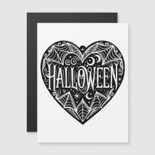 Invitación Magnética Corazón de Halloween, forma de corazón negro, fest