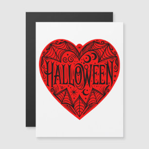 Invitación Magnética Corazón de Halloween, forma de corazón rojo, festi