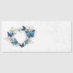 Invitación Magnética Corazón de joyas con mariposas Morfo