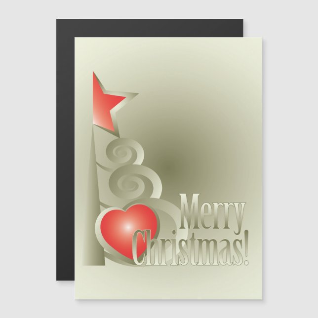 Invitación Magnética Corazón para Navidades (Anverso/Reverso)