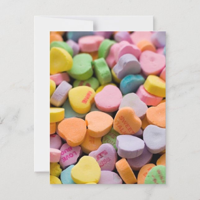 INVITACIÓN MAGNÉTICA CORAZONES DE DULCES DE SAN VALENTÍN (Anverso)