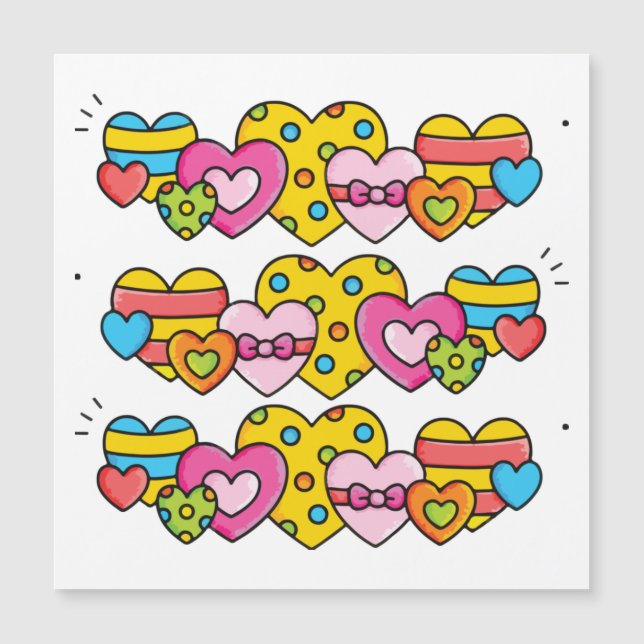 Invitación Magnética Corazones de San Valentín (Anverso)