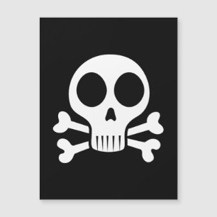 Invitación Magnética cráneo espeluznante sobre un fondo negro