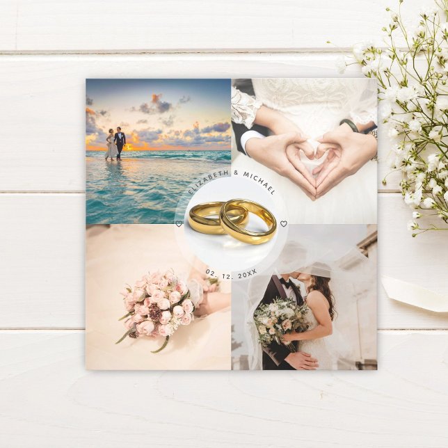 Invitación Magnética Crear su propio Collage de fotos Boda de recién ca (Subido por el creador)
