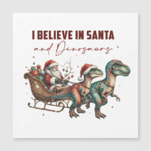Invitación Magnética Creo en Santa y Dinosaurios