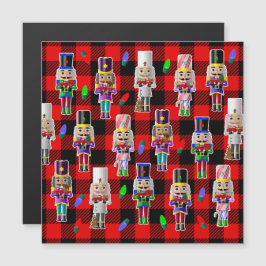 Invitación Magnética Crichales de nueces con pequeños Navidades de cami