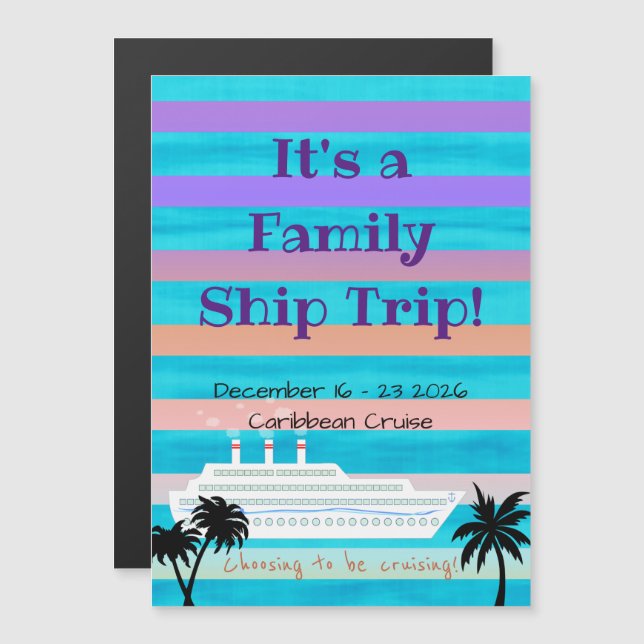 Invitación Magnética Cruising Stateroom Door Magnet Purple and Naranja (Anverso/Reverso)