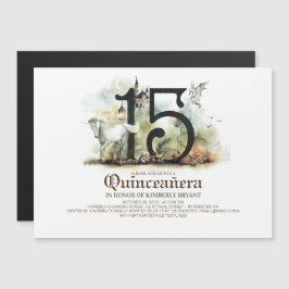 Invitación Magnética Cuento de hadas 15 cumpleaños Quinceanera
