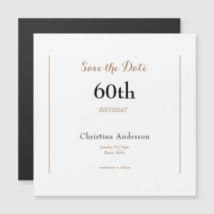 Invitación Magnética Cumpleaños 60 Save the Date