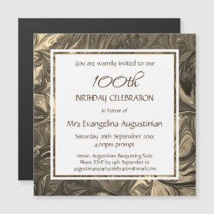 Invitación Magnética Cumpleaños abstracto beige personalizable para cua