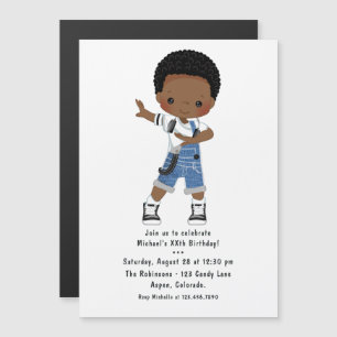 Invitación Magnética Cumpleaños de niño bailarín de Hip Hop Rap Break D