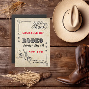 Invitación Magnética Cumpleaños de Rodeo de Cabalgata Occidental de Vaq