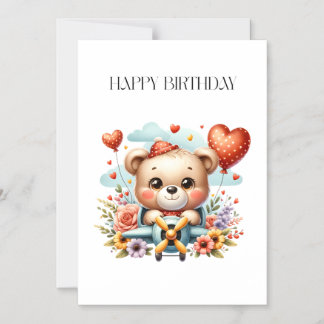 Invitación Magnética Cumpleaños del piloto de osito de peluche