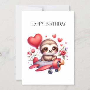 Invitación Magnética Cumpleaños Piloto Perezoso