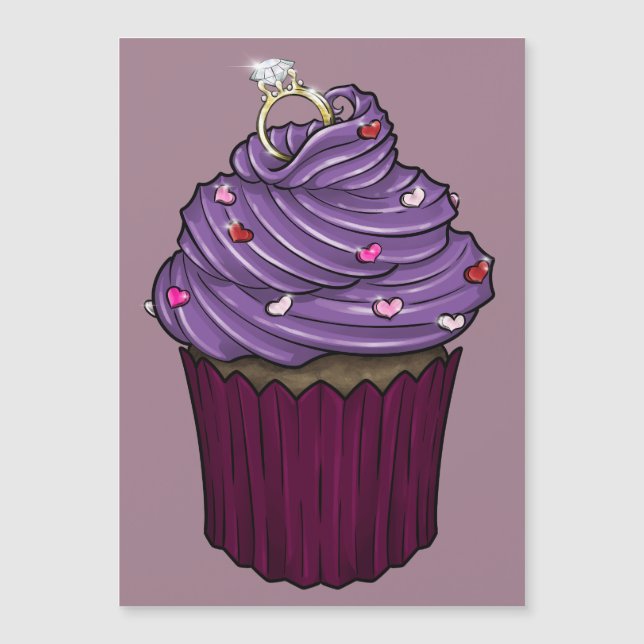 Invitación Magnética Cupcake de Propuesta Dulce (Anverso)