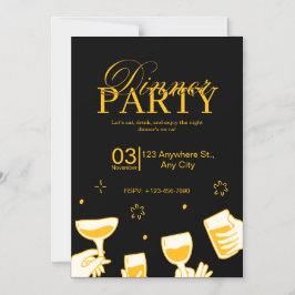 Invitación Magnética Customizable Dinner Party Invitation Card