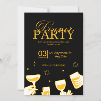 Invitación Magnética Customizable Dinner Party Invitation Card