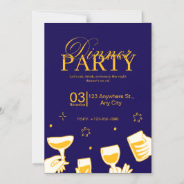 Invitación Magnética Customizable Dinner Party Invitation Card