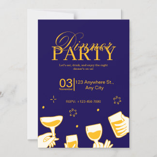 Invitación Magnética Customizable Dinner Party Invitation Card