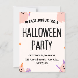 Invitación Magnética Cute Halloween Party Invitation