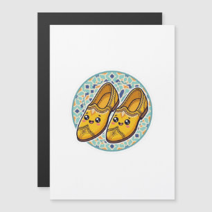 Invitación Magnética Cute Kawaii Zapatos Marroquíes Belgha Amarillos un