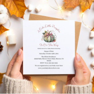 Invitación Magnética Cuto otoño verde y calabaza de ciruela temática Ba