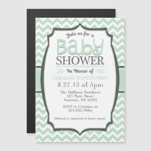 Invitación magnética de Baby Shower de Mint Green 